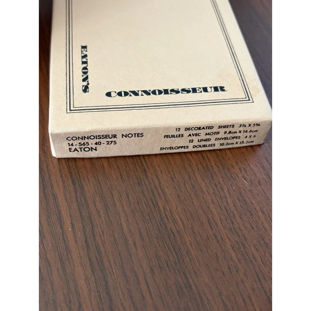 Vintage Eaton's Connoisseur Notes Box Of 12 with Envelopes New 3 7/8